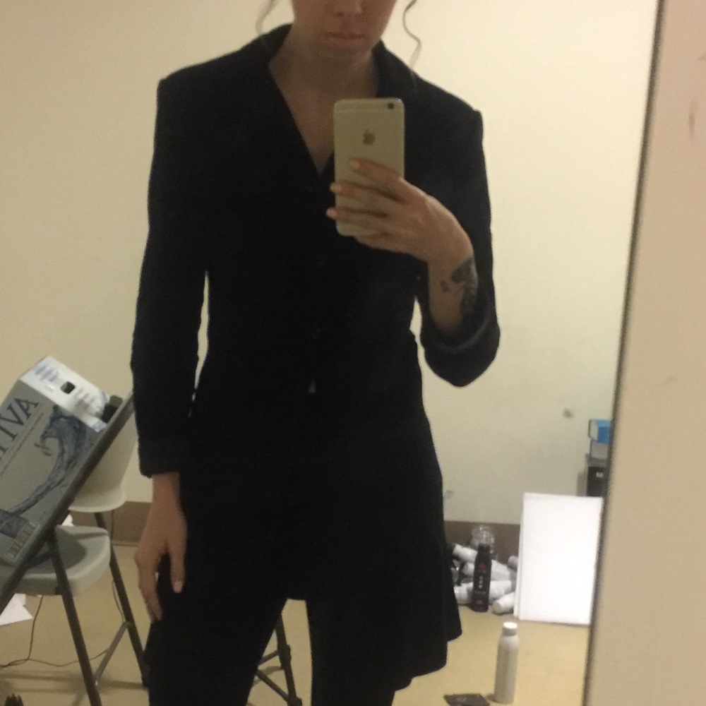 Long leather Bebe coat